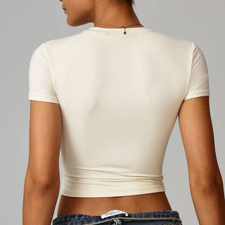 Slim-Fit Quick-Dry Round-Neck Yoga T-Shirt