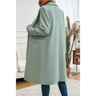 Double Breasted Lapel Neck Long Jacket Coat