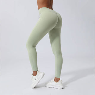 Peach Hip V Cross-Back Fitness Yoga Leggings