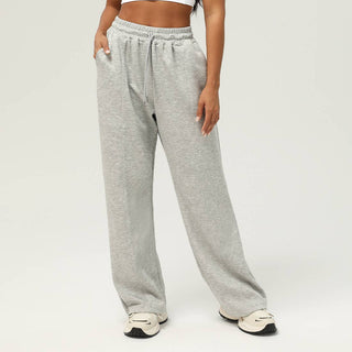 Wide-Leg Drawstring Sport Pants with Pockets