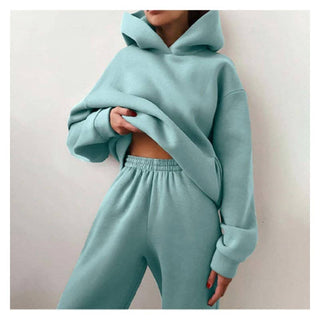 Solid Color Hoodie and Jogger Pants Set
