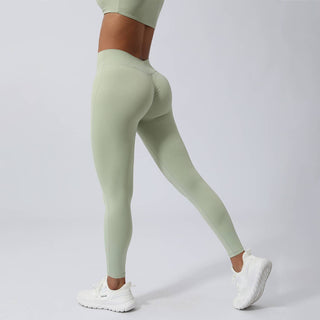 Peach Hip V Cross-Back Fitness Yoga Leggings