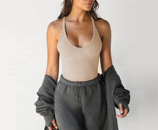 Knit Slim Tank Top: Dark Grey / M
