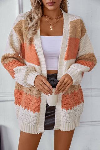 Fall Striped Knit Cardigan