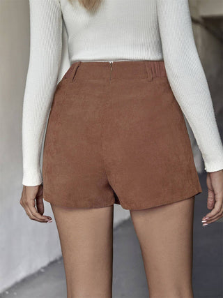 Autumn high-waisted corduroy shorts skort