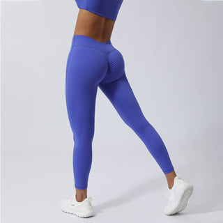 Peach Hip V Cross-Back Fitness Yoga Leggings