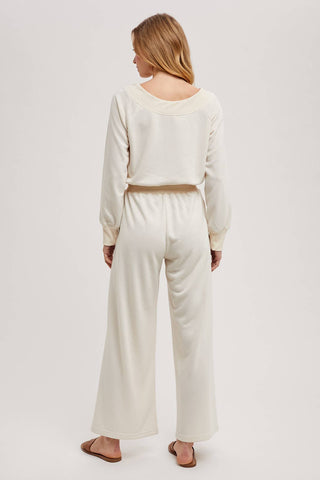 WIDE NECK OFF THE SHOULDER KNIT JUMPSUIT (HUNTER GREEN)