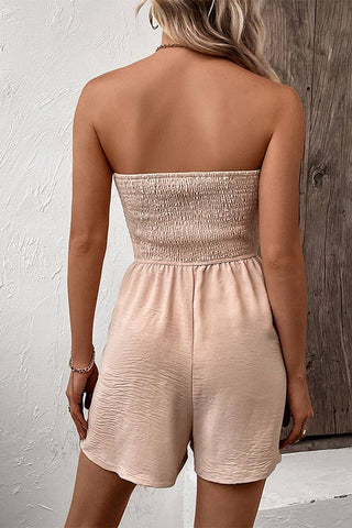 CWSJS0602_STRAPLESS ROMPER SHORTS JUMPSUIT