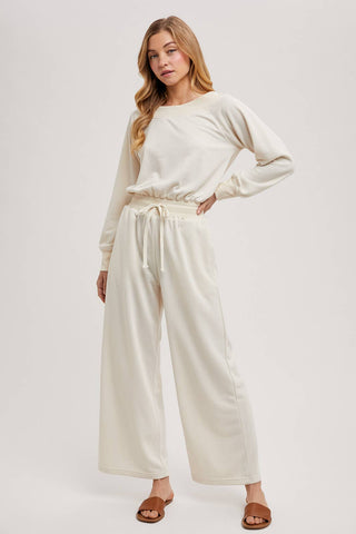 WIDE NECK OFF THE SHOULDER KNIT JUMPSUIT (HUNTER GREEN)