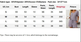Solid Color Striped Short-Sleeved Home Wear Suit