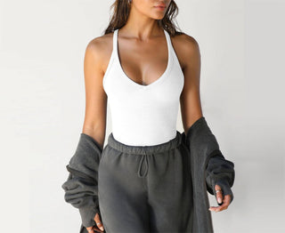 Knit Slim Tank Top: Dark Grey / M