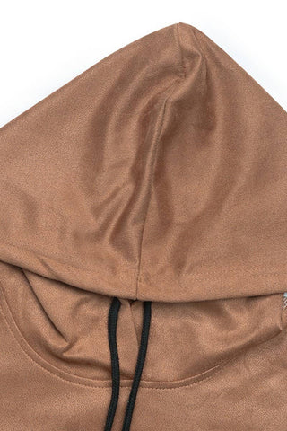 Caramel Coffee Plaid Detail Hoodie