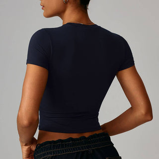 Slim-Fit Quick-Dry Round-Neck Yoga T-Shirt