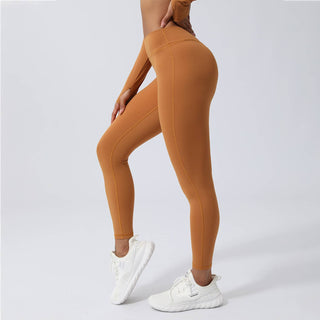Peach Hip V Cross-Back Fitness Yoga Leggings