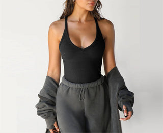 Knit Slim Tank Top: Dark Grey / M
