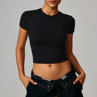 Slim-Fit Quick-Dry Round-Neck Yoga T-Shirt