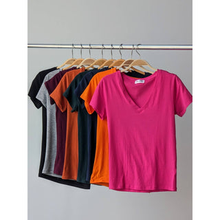 Short Sleeve V-Neck Classic Fit Cotton Tee