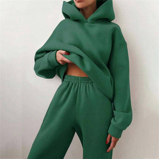 Solid Color Hoodie and Jogger Pants Set