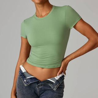 Slim-Fit Quick-Dry Round-Neck Yoga T-Shirt