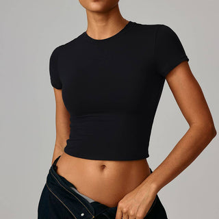 Slim-Fit Quick-Dry Round-Neck Yoga T-Shirt
