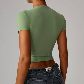 Slim-Fit Quick-Dry Round-Neck Yoga T-Shirt