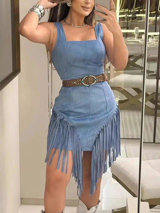 Sky Western Fringe Bodycon Dress