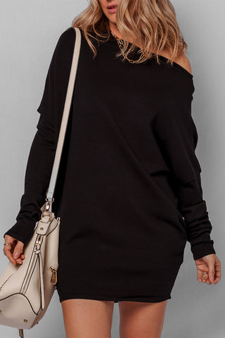 Black Long Sleeve Mini Sweater Dress