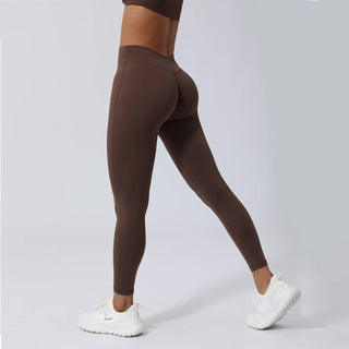 Peach Hip V Cross-Back Fitness Yoga Leggings