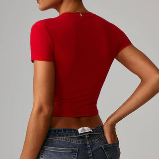 Slim-Fit Quick-Dry Round-Neck Yoga T-Shirt