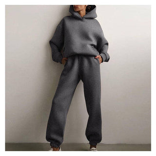 Solid Color Hoodie and Jogger Pants Set