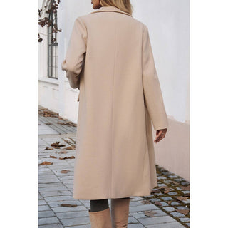Double Breasted Lapel Neck Long Jacket Coat