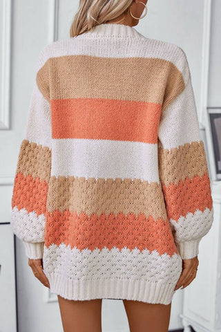 Fall Striped Knit Cardigan