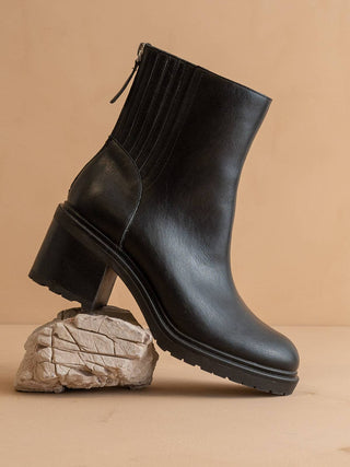 Black Lug Chelsea Bootie
