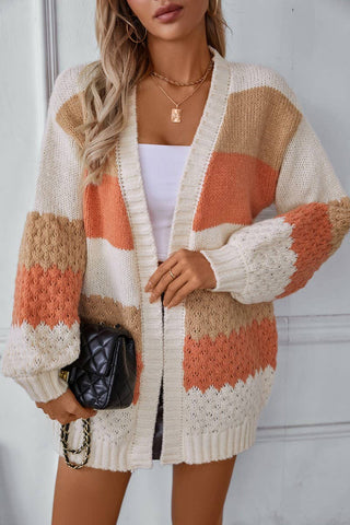Fall Striped Knit Cardigan