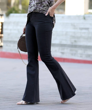 0704 High Rise Flare Denim Pants SI-22430 Zenana