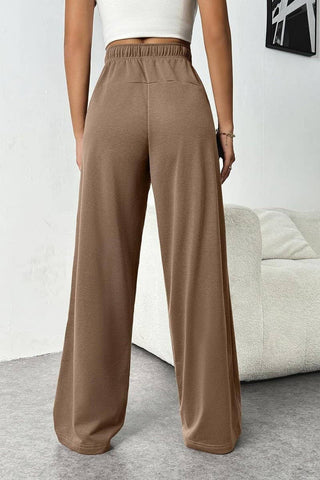 High-Rise Drawstring Loose Wide-Leg Sweatpants