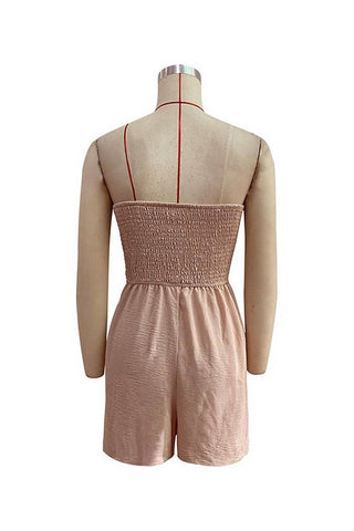 CWSJS0602_STRAPLESS ROMPER SHORTS JUMPSUIT