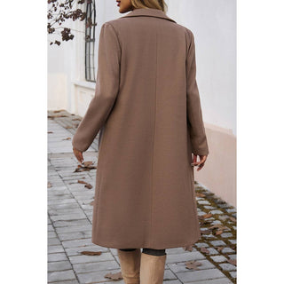 Double Breasted Lapel Neck Long Jacket Coat