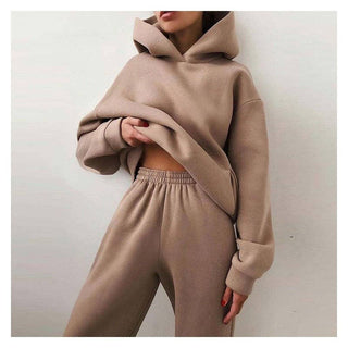 Solid Color Hoodie and Jogger Pants Set