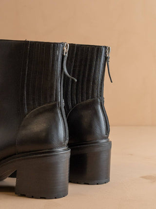 Black Lug Chelsea Bootie