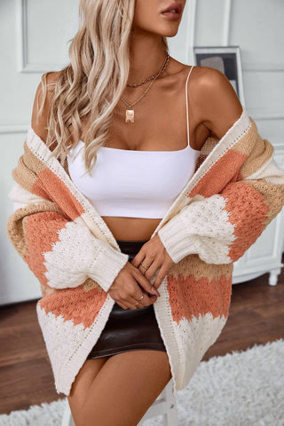 Fall Striped Knit Cardigan