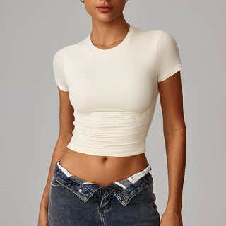 Slim-Fit Quick-Dry Round-Neck Yoga T-Shirt