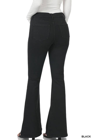 0704 High Rise Flare Denim Pants SI-22430 Zenana